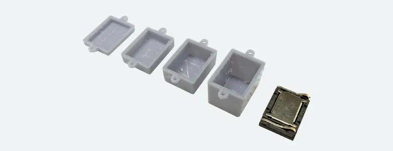[ESU50353] ESU Speaker 13 x 18 x 4.5 mm, square, 4 Ohms, met soundchamber set