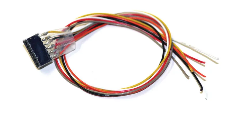 [ESU51951] ESU Kabelboom met 6-pin NEM 651 stekker, DCC kleuren, lengte 300mm